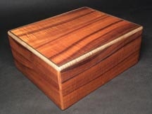 Dark Curly Koa wooden cigar humidor